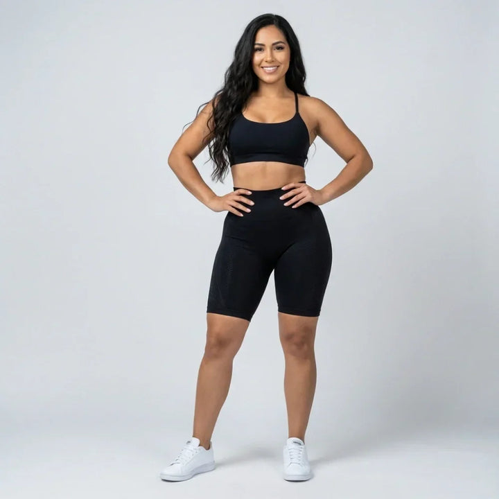 Mallas cortas Curvella 3D – Negro clásico