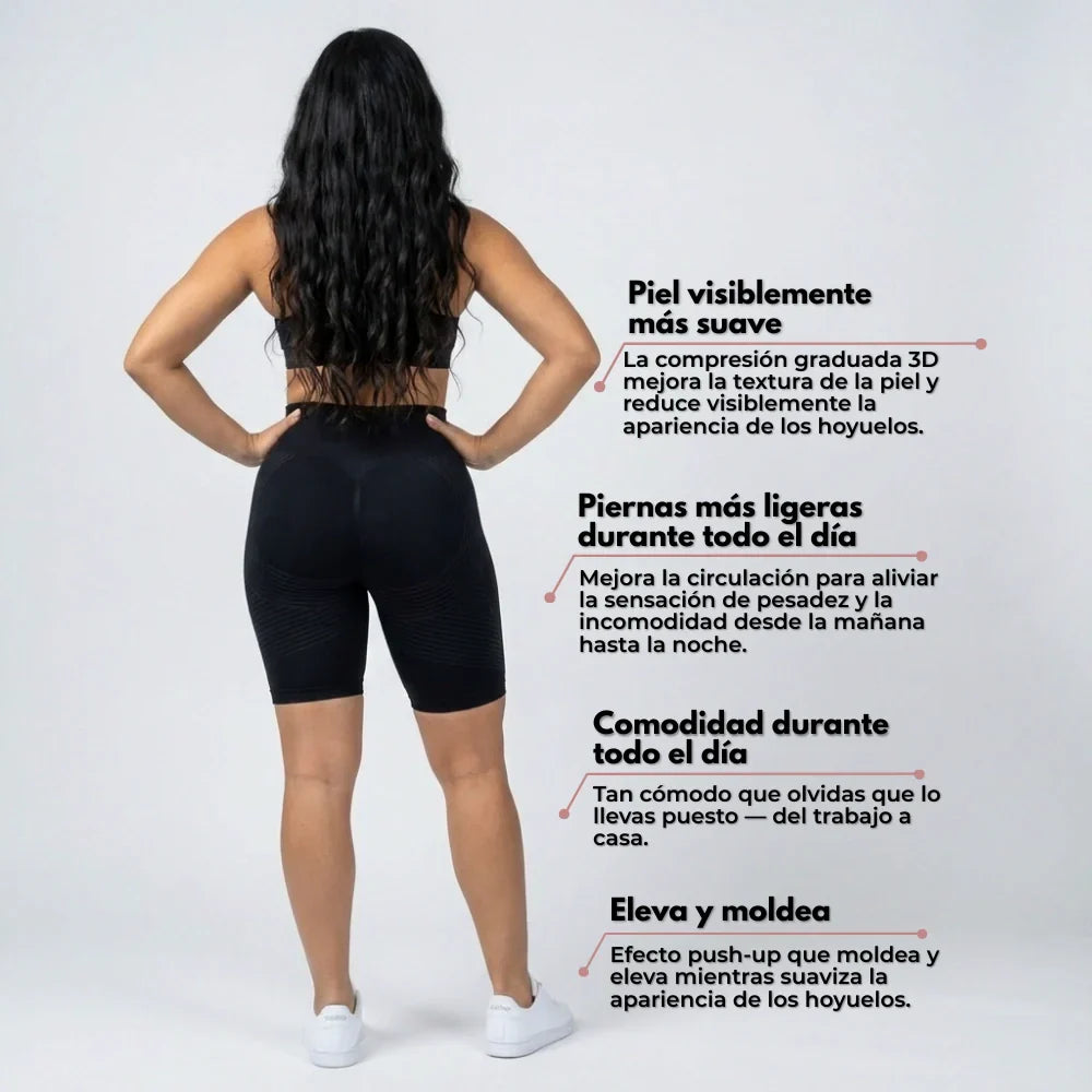 Mallas cortas Curvella 3D – Negro clásico