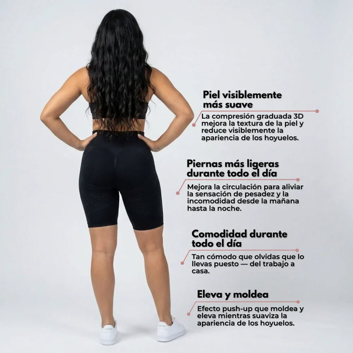 Mallas cortas Curvella 3D – Negro clásico